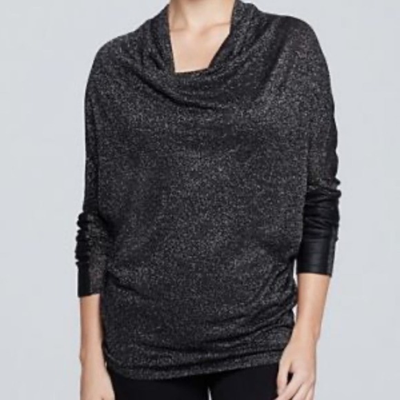 Karen Kane black shiny size small sparkle off shoulder blouse - Picture 1 of 7
